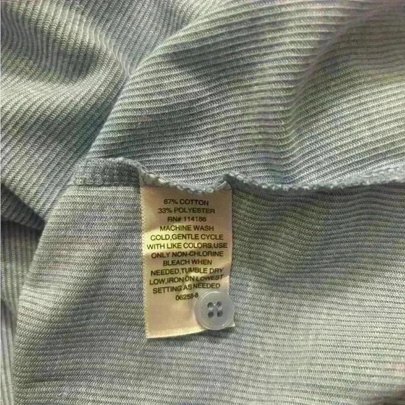 NWT Liz Claiborne Blue Ribbed Button Down Short Sleeve Button Down Shirt Sz XXL - Picture 6 of 6